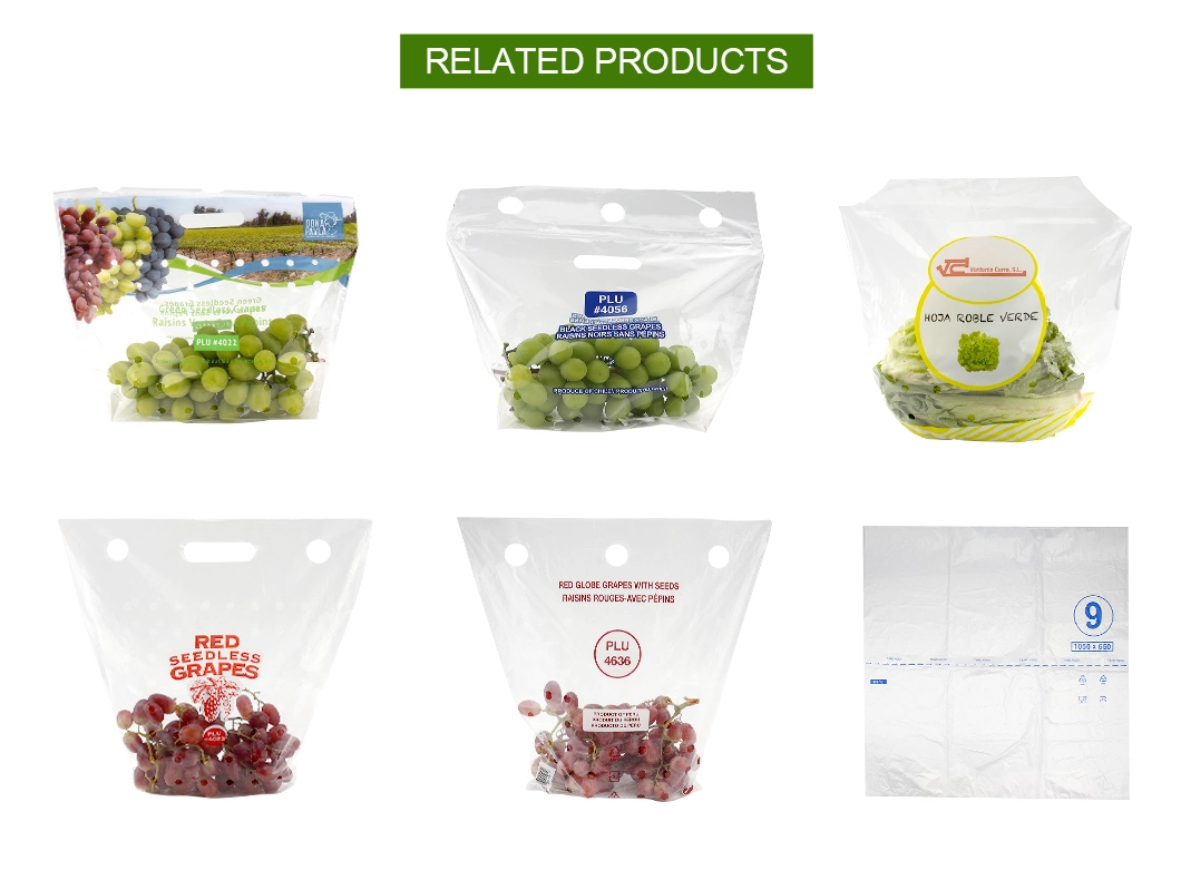 Factory Wholesale Price Eco-Friendly Food Packing Material Plastic Fruit Red Earth Grapes Bags Packaging